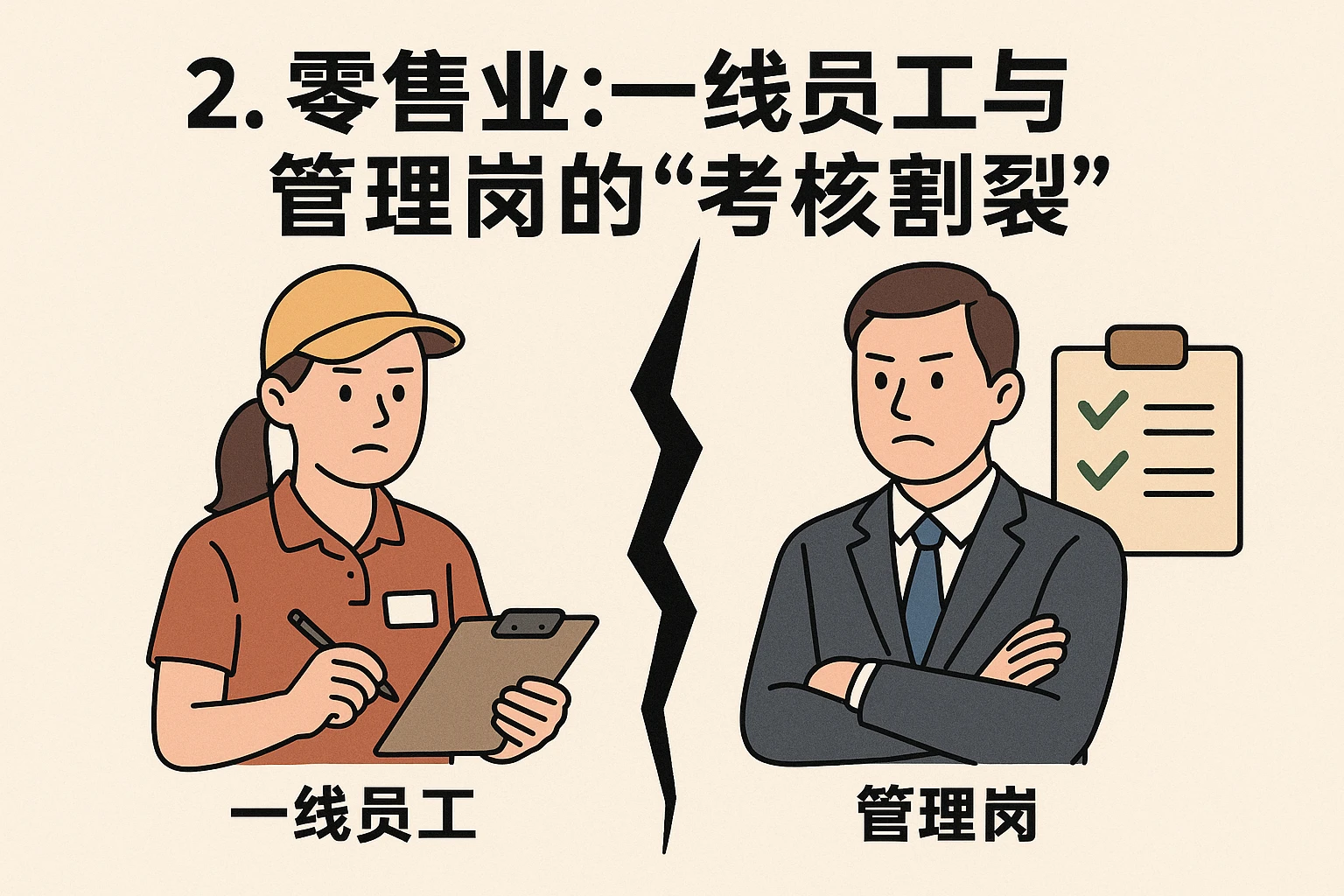 2. 零售业：一线员工与管理岗的“考核割裂”