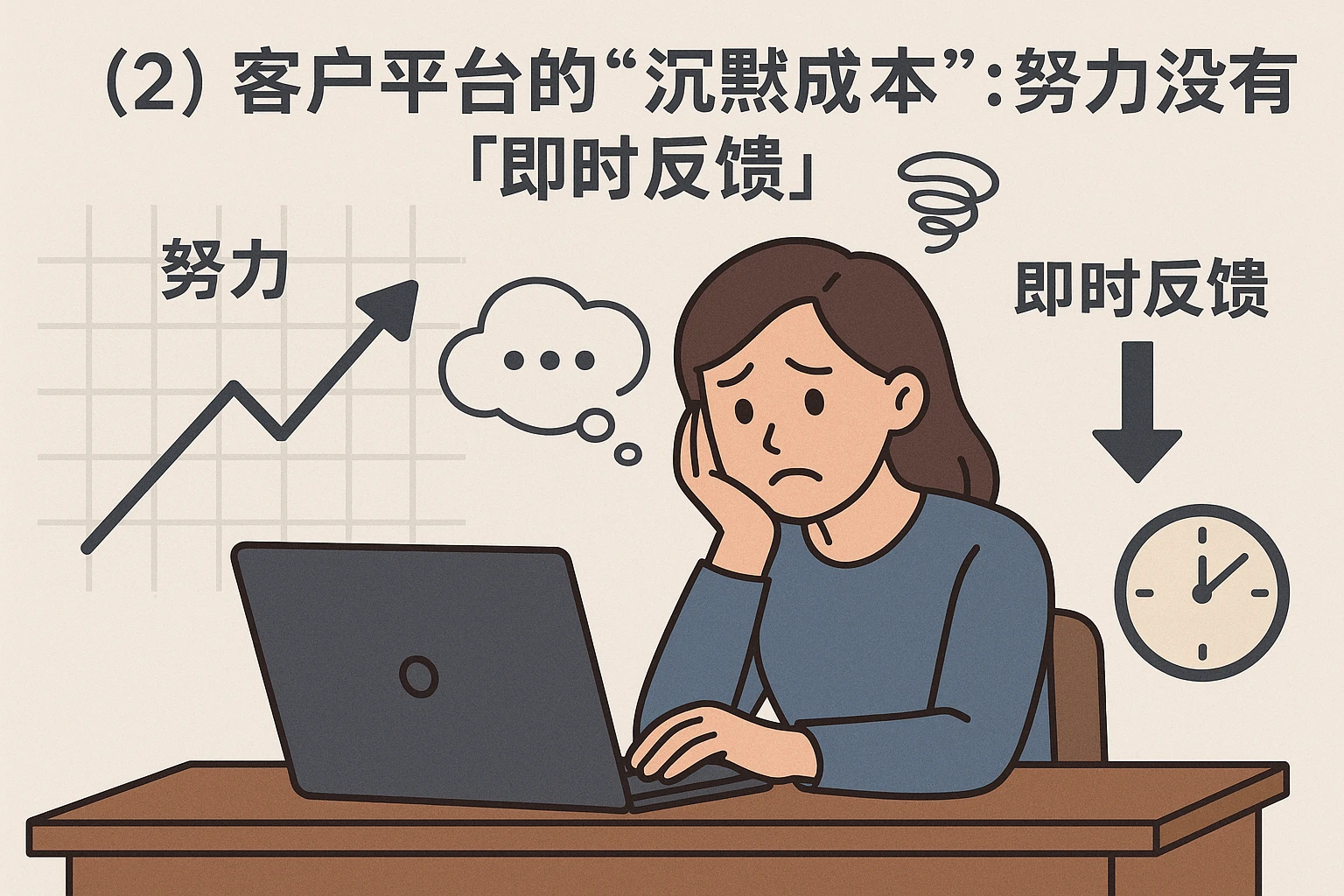 （2）客户平台的“沉默成本”：努力没有“即时反馈”