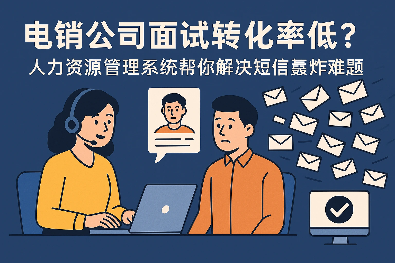 电销公司面试转化率低？人力资源管理系统帮你解决短信轰炸难题
