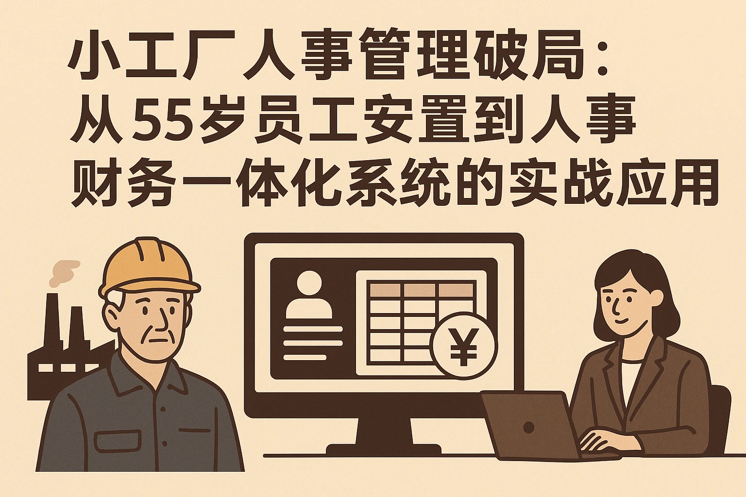 小工厂人事管理破局：从55岁员工安置到人事财务一体化系统的实战应用