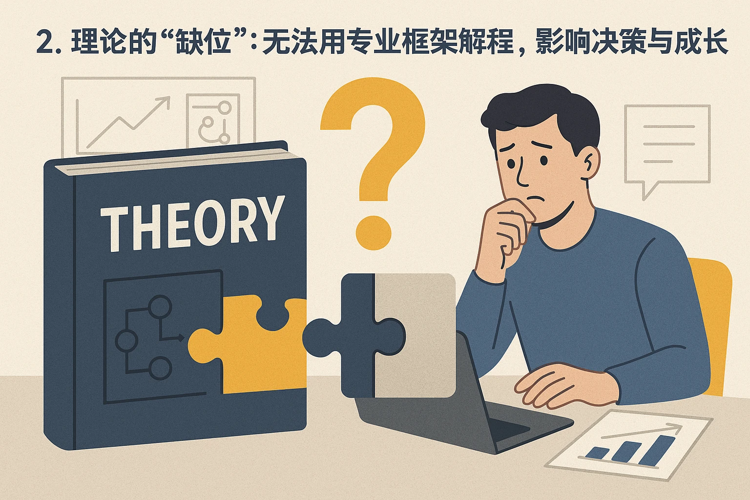 2. 理论的“缺位”:无法用专业框架解释实践,影响决策与成长