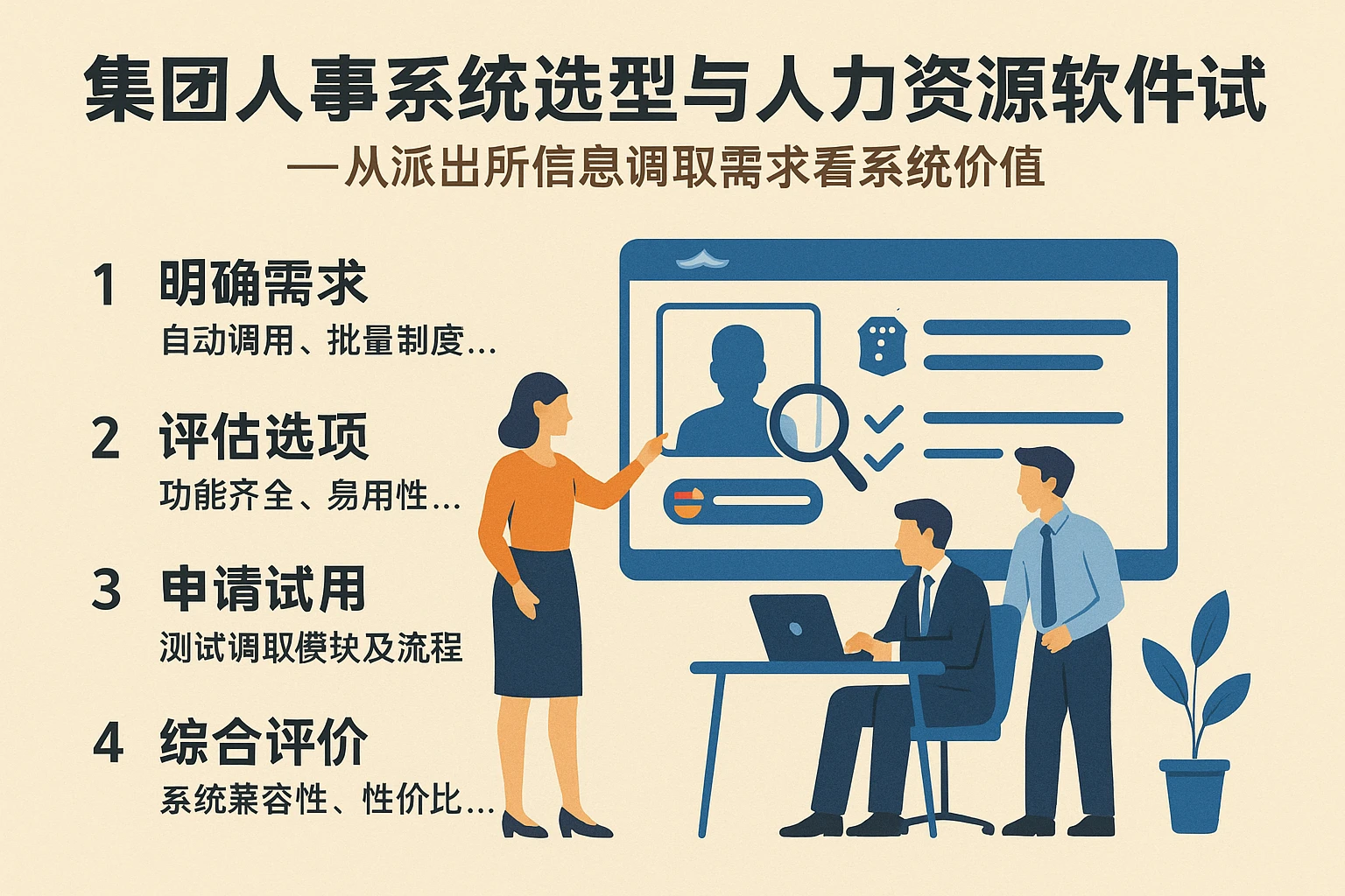 集团人事系统选型与人力资源软件试用指南——从派出所信息调取需求看系统价值