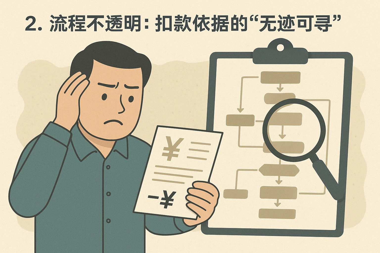 2. 流程不透明：扣款依据的“无迹可寻”