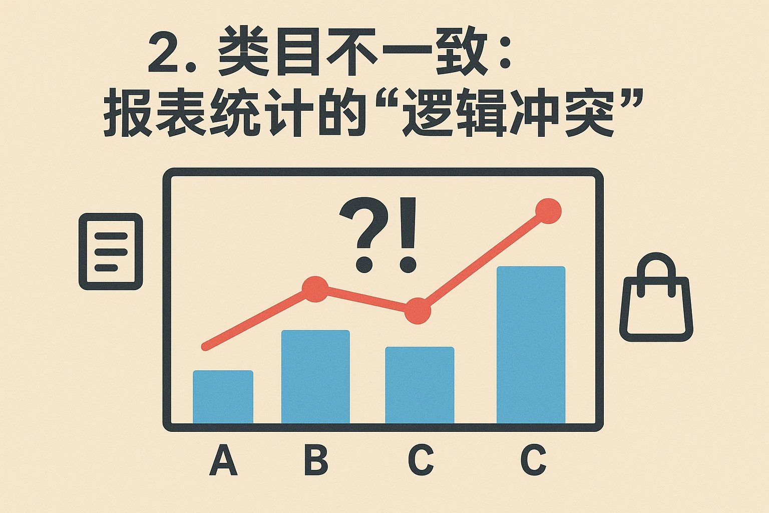 2. 类目不一致：报表统计的“逻辑冲突”
