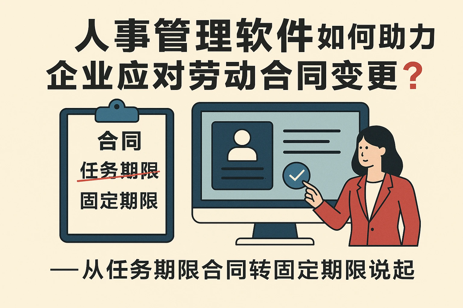 人事管理软件如何助力企业应对劳动合同变更？——从任务期限合同转固定期限说起