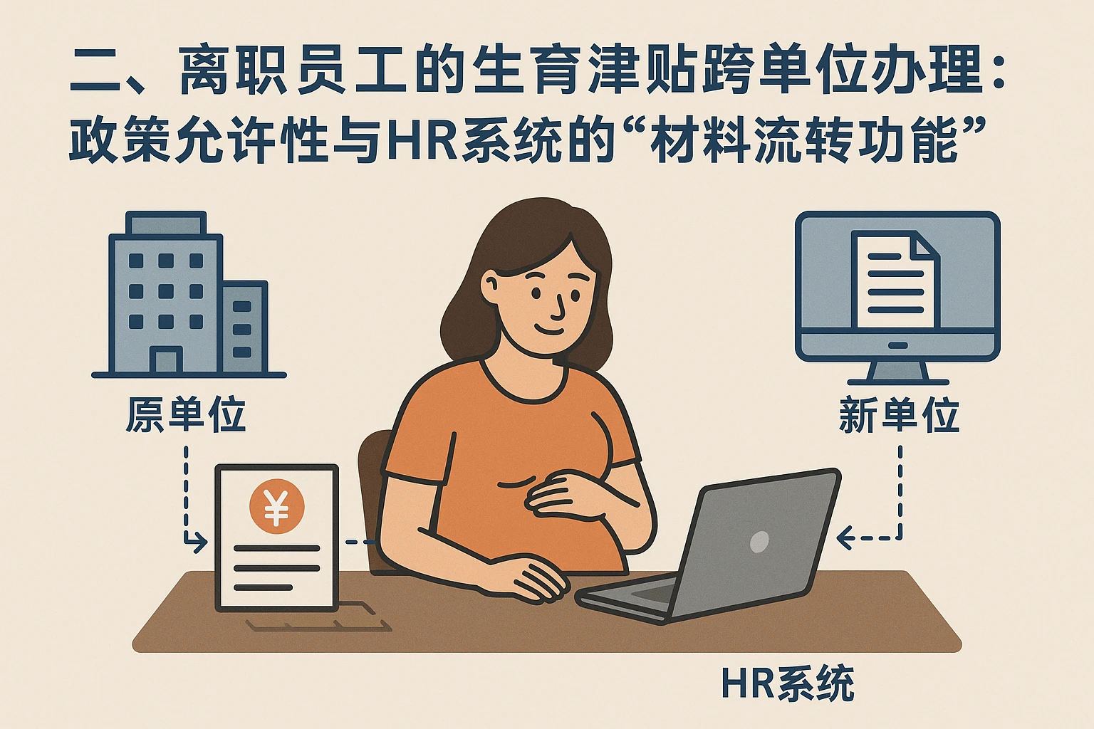 二、离职员工的生育津贴跨单位办理：政策允许性与HR系统的“材料流转功能”
