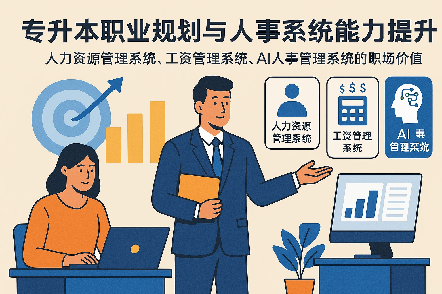 专升本职业规划与人事系统能力提升：人力资源管理系统、工资管理系统、AI人事管理系统的职场价值