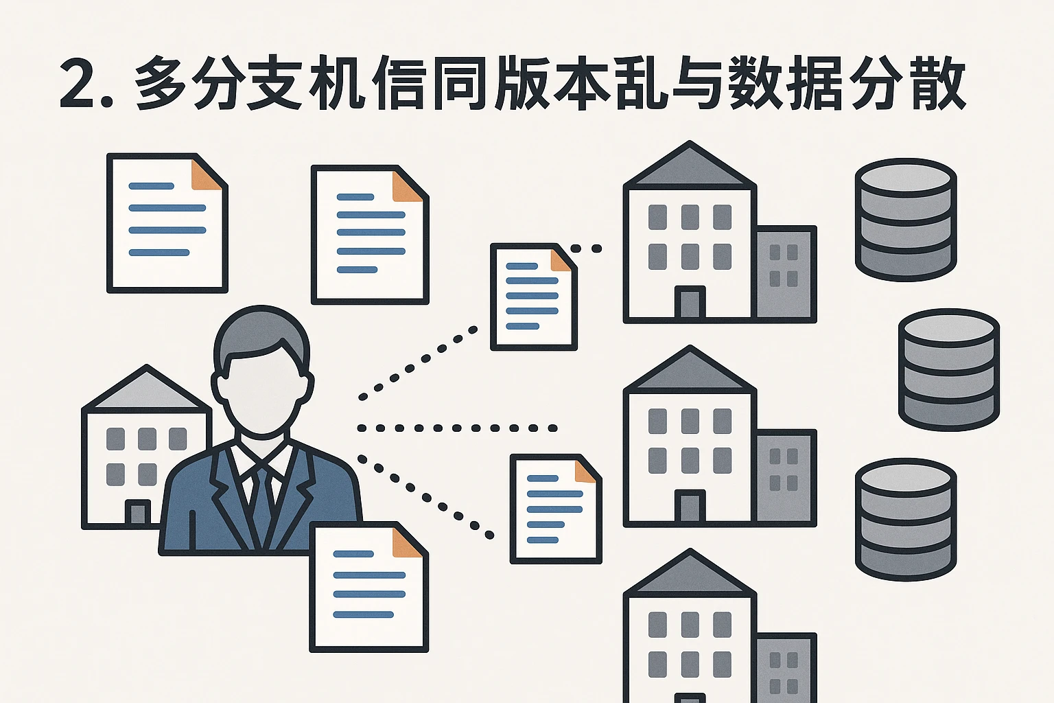 2. 多分支机构合同版本混乱与数据分散