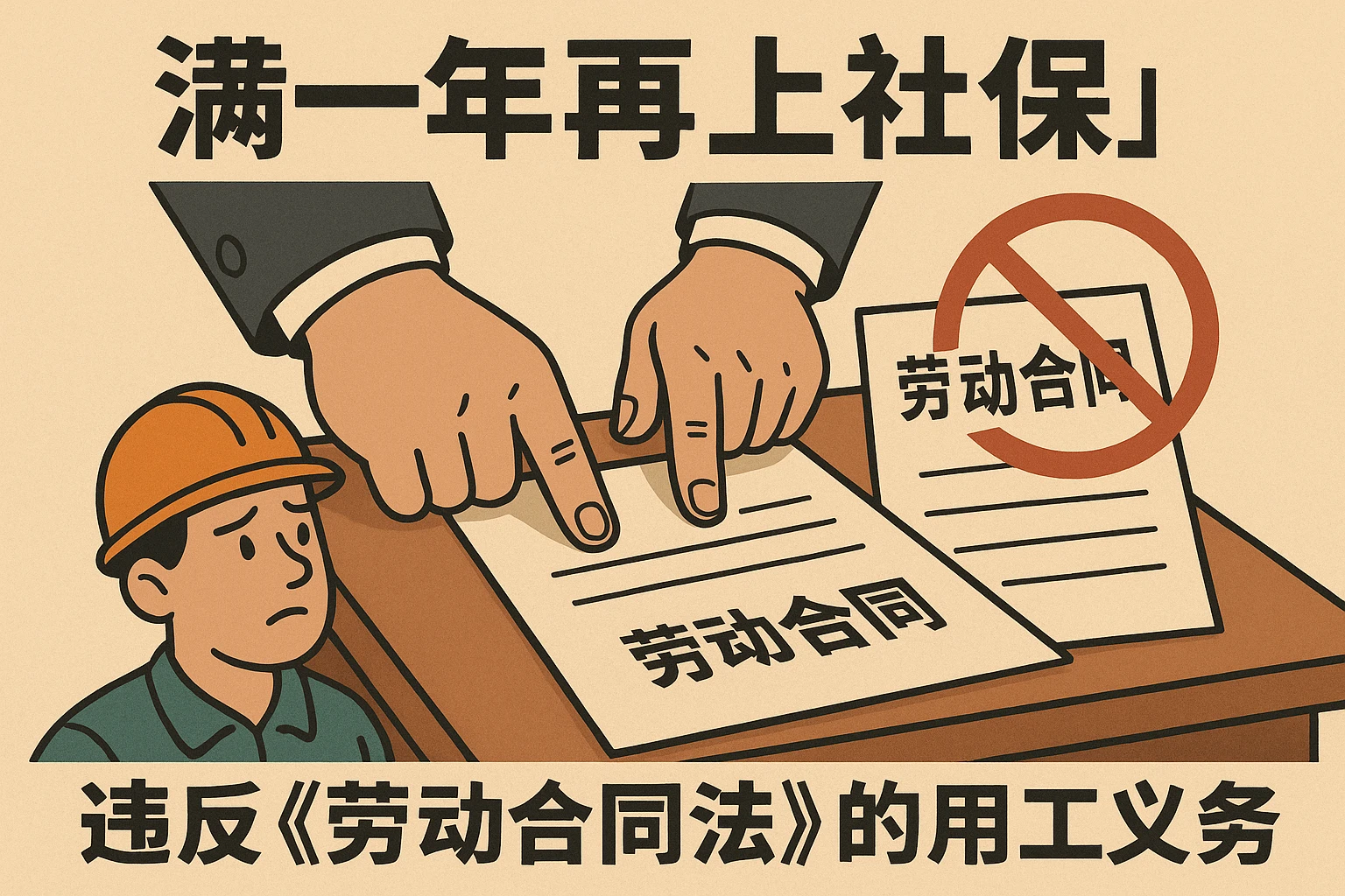 2. “满一年再上社保”：违反《劳动合同法》的用工义务