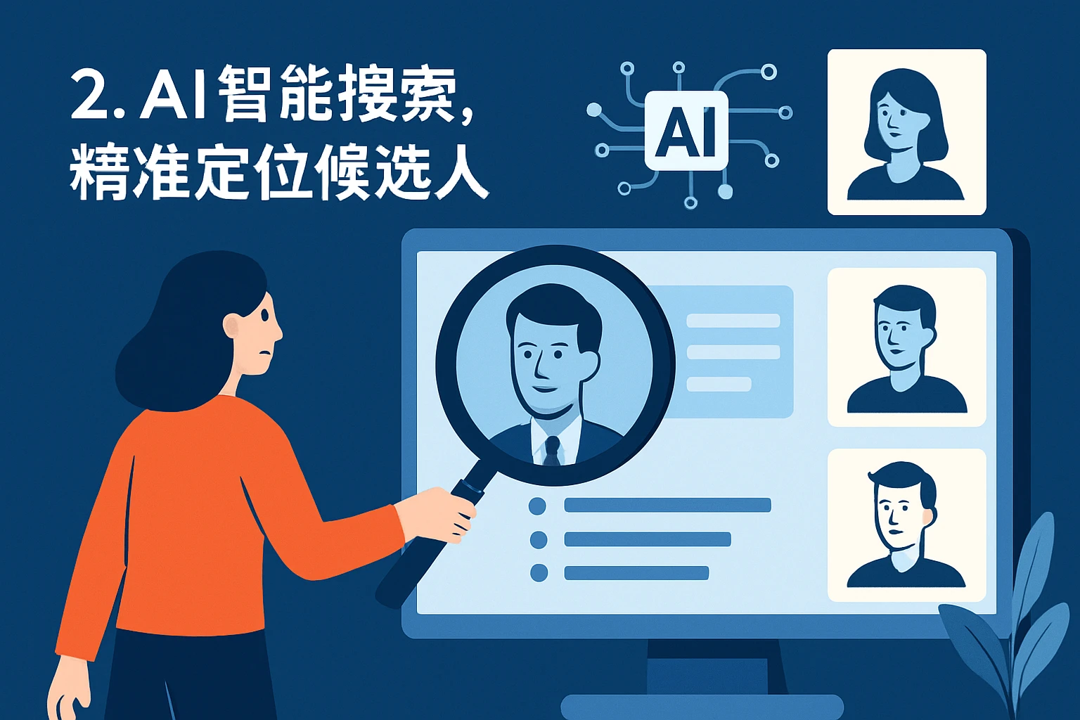 2. AI智能搜索，精准定位候选人