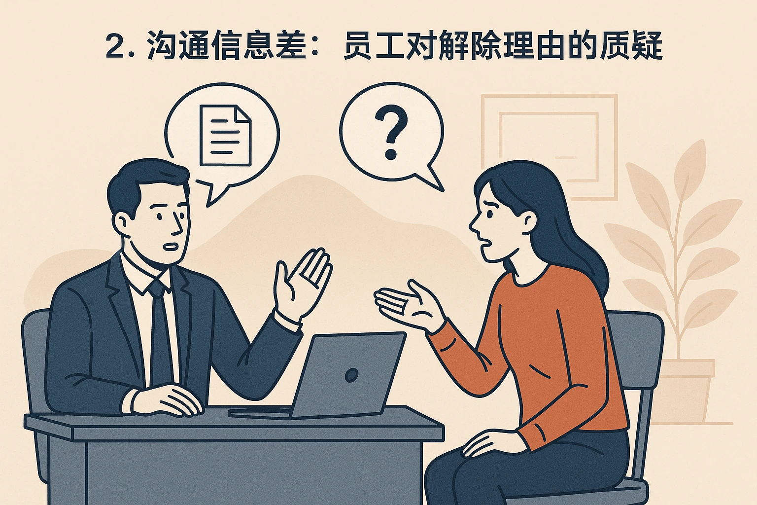 2. 沟通信息差：员工对解除理由的质疑