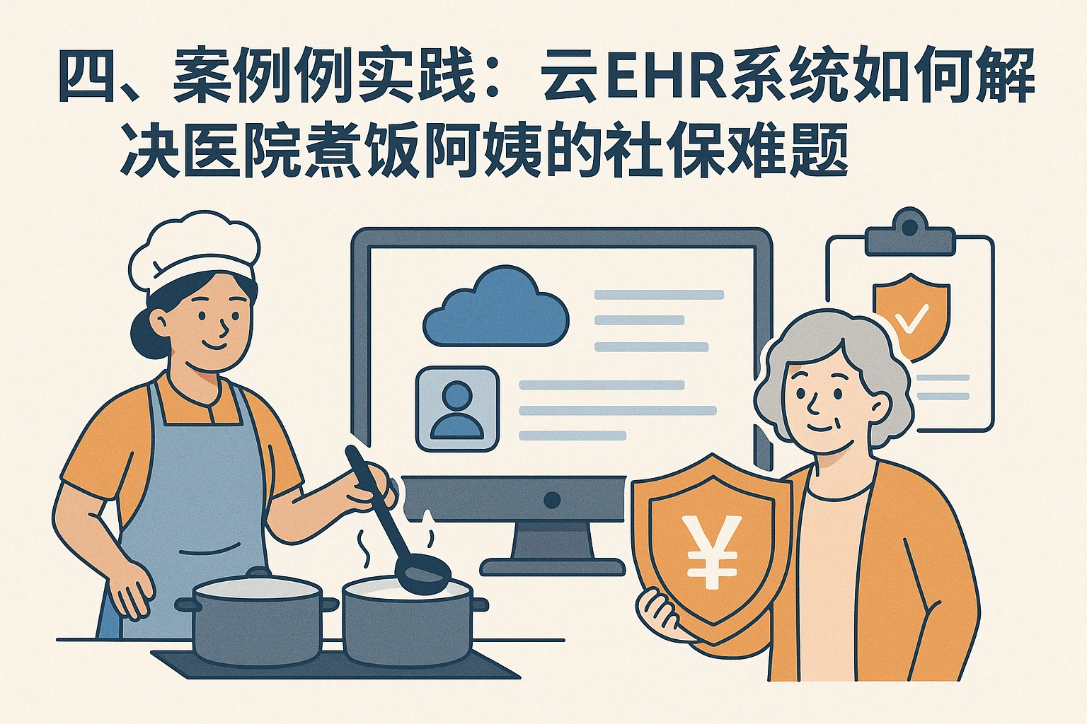 四、案例实践：云EHR系统如何解决医院煮饭阿姨的社保难题