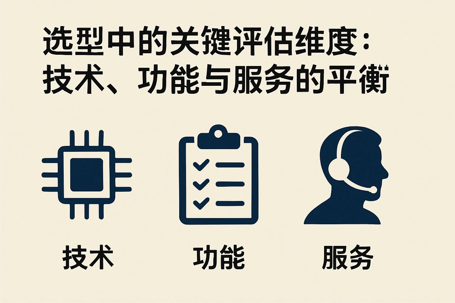 2. 选型中的关键评估维度：技术、功能与服务的平衡