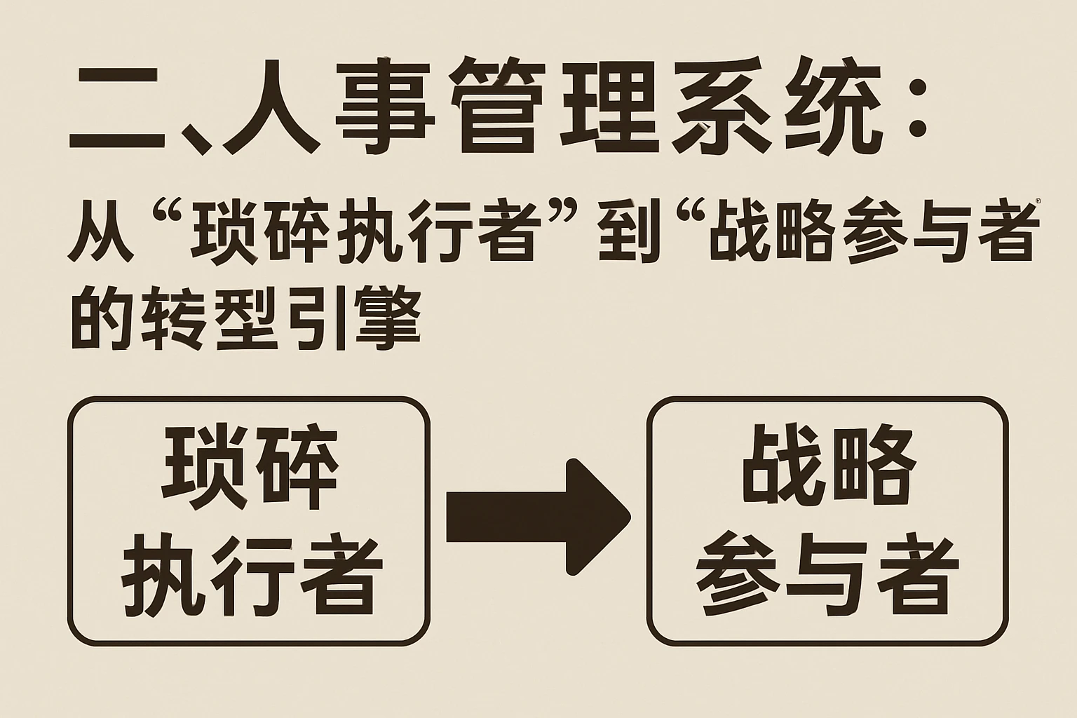 二、人事管理系统：从“琐碎执行者”到“战略参与者”的转型引擎