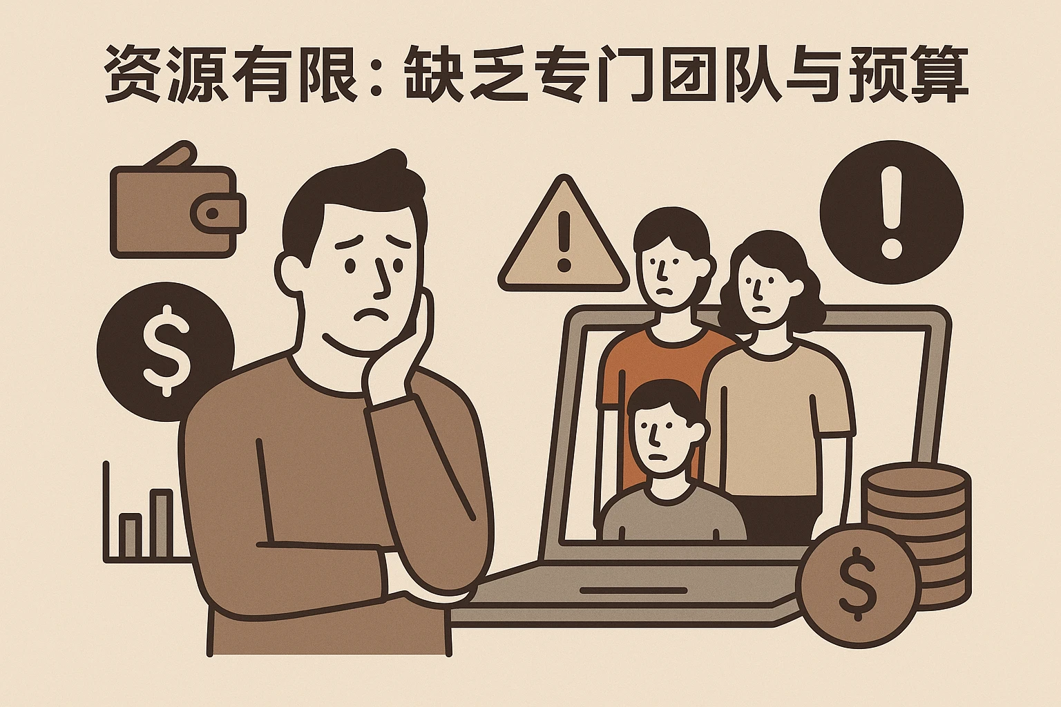 2. 资源有限：缺乏专门团队与预算支持