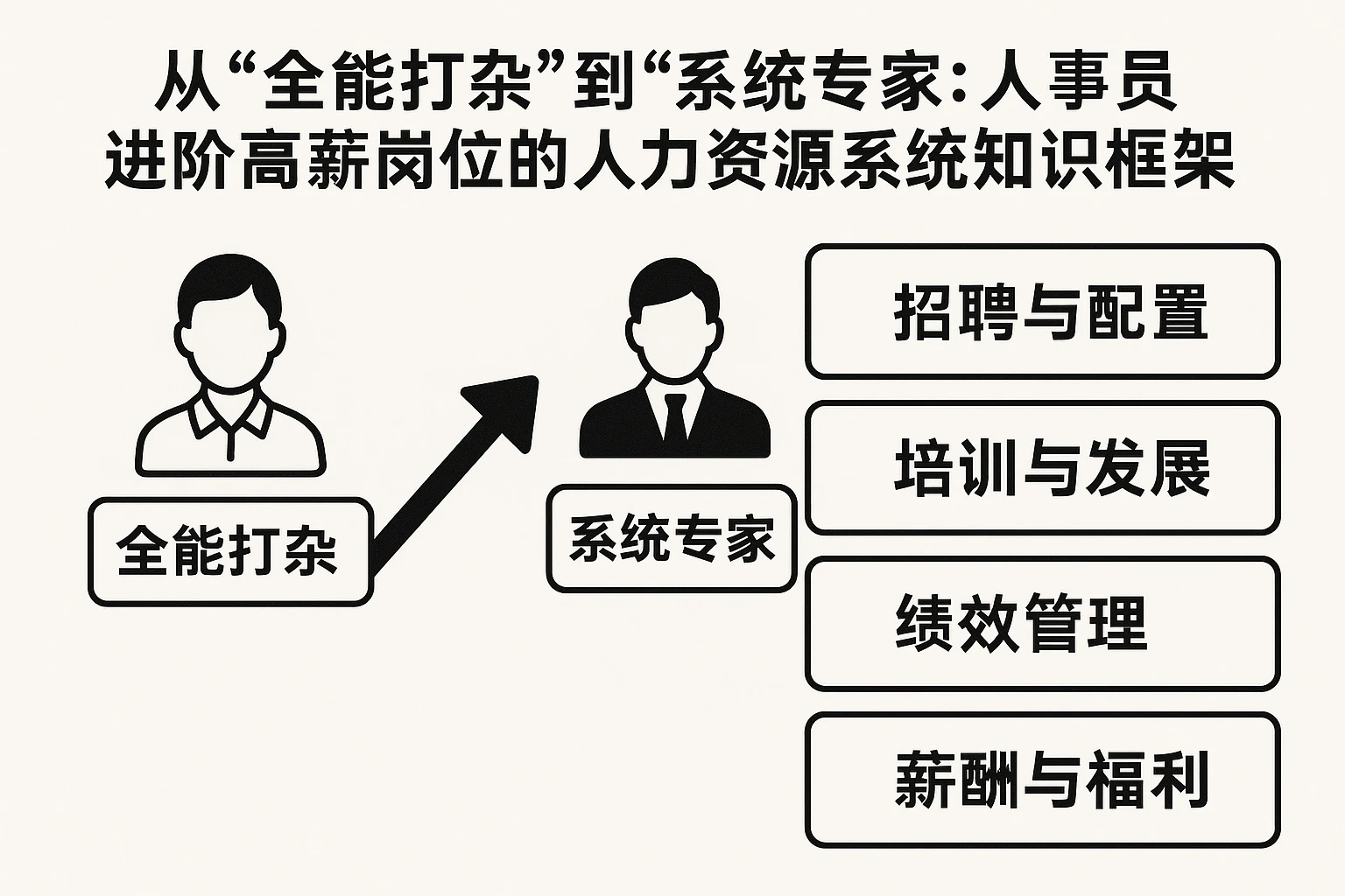 从“全能打杂”到“系统专家”：人事专员进阶高薪岗位的人力资源系统知识框架