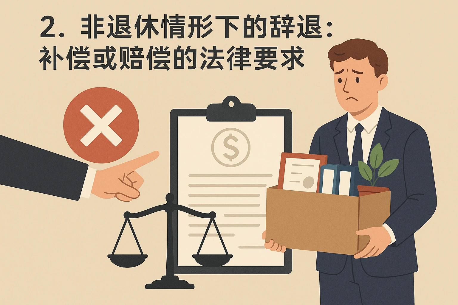 2. 非退休情形下的辞退：补偿或赔偿的法律要求