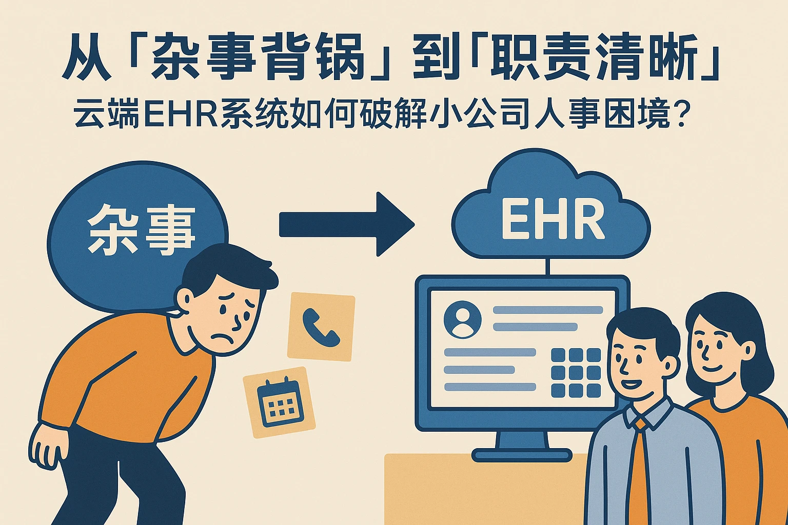 从「杂事背锅」到「职责清晰」：云端EHR系统如何破解小公司人事困境？