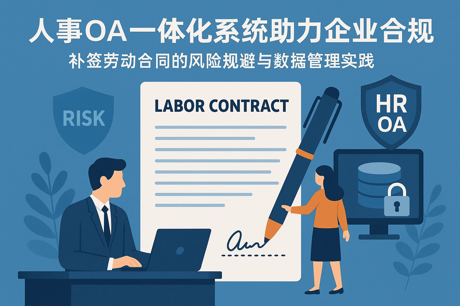 人事OA一体化系统助力企业合规:补签劳动合同的风险规避与数据管理实践
