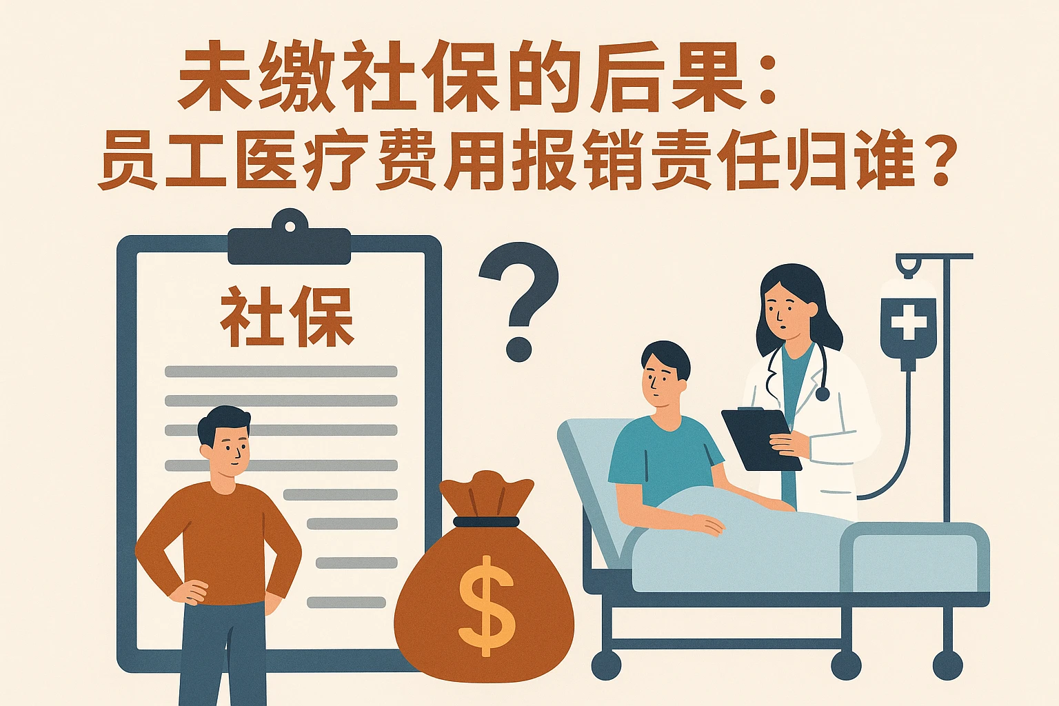 2. 未缴社保的后果：员工医疗费用报销责任归谁？