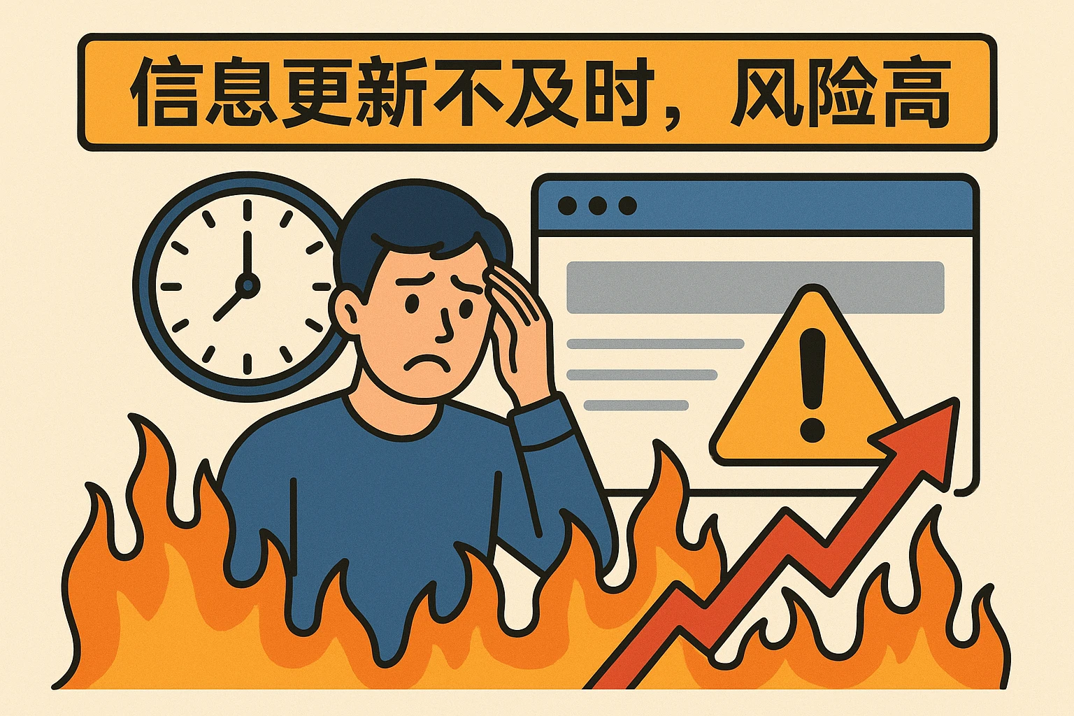 2. 信息更新不及时，风险高