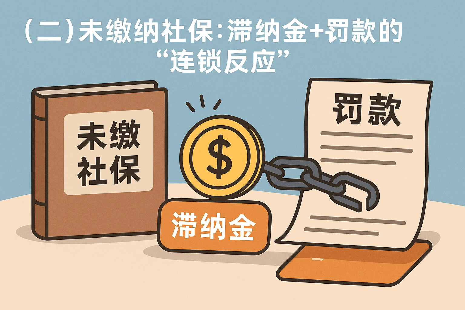 （二）未缴纳社保：滞纳金+罚款的“连锁反应”