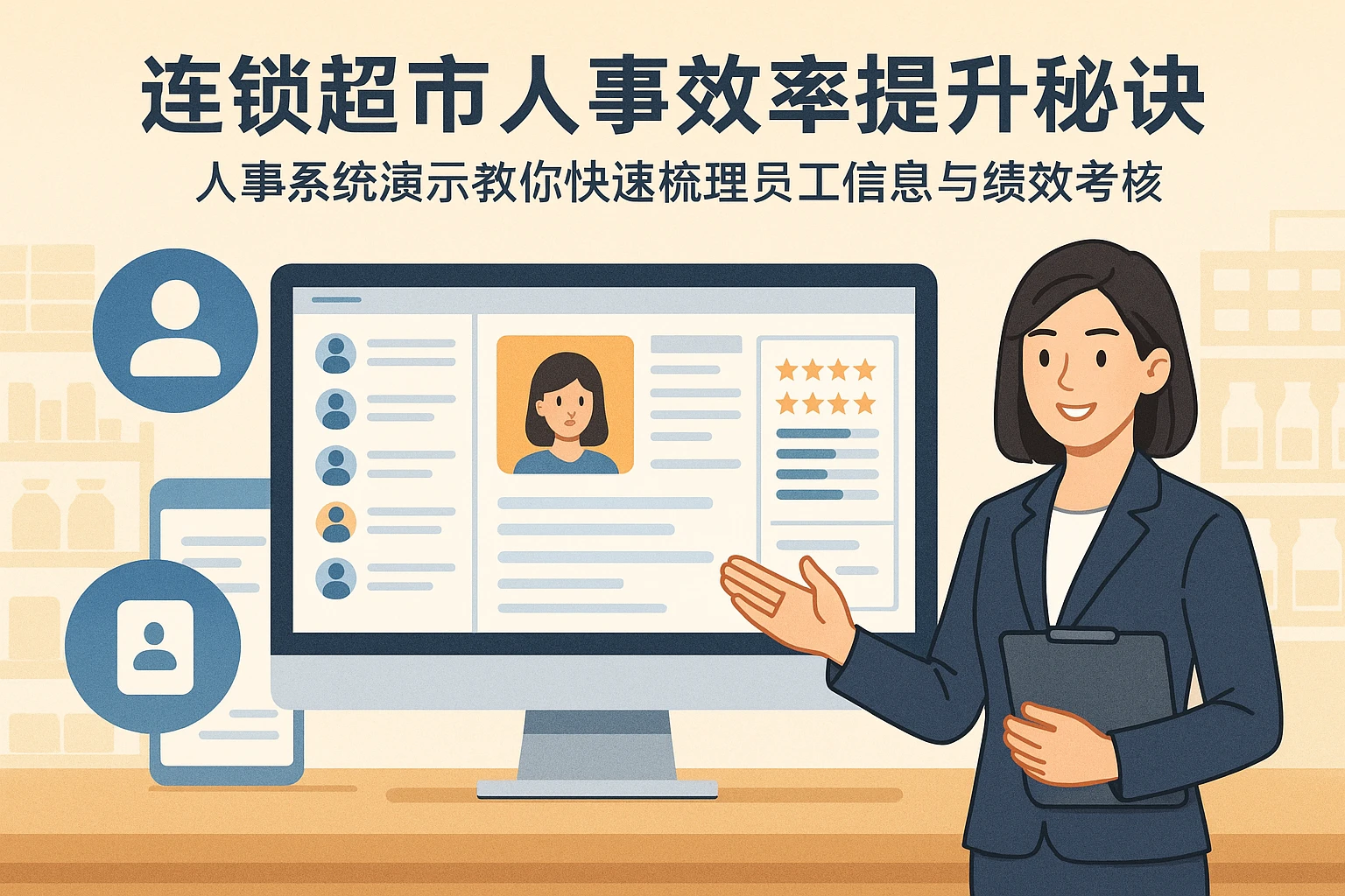 连锁超市人事效率提升秘诀：人事系统演示教你快速梳理员工信息与绩效考核