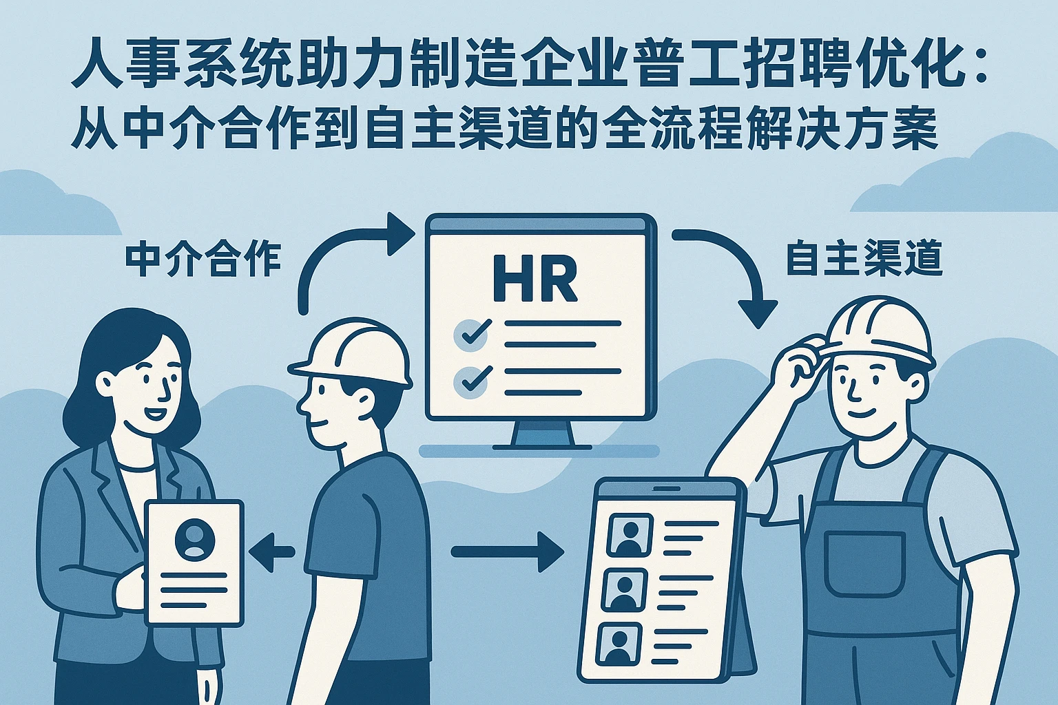人事系统助力制造企业普工招聘优化：从中介合作到自主渠道的全流程解决方案