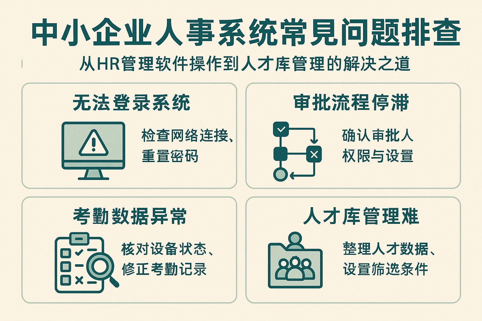 中小企业人事系统常见问题排查：从HR管理软件操作到人才库管理的解决之道