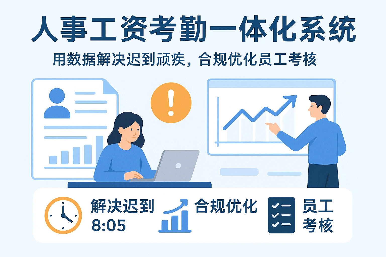 人事工资考勤一体化系统：用数据解决迟到顽疾，合规优化员工考核