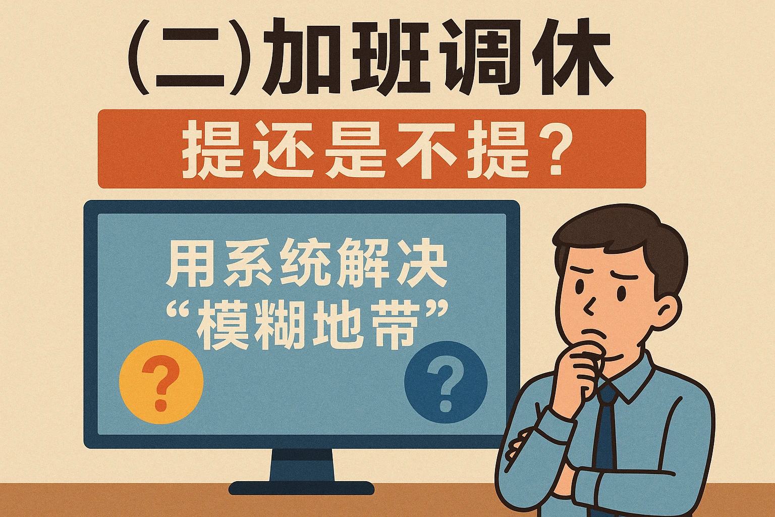 （二）加班调休：“提还是不提？”——用系统解决“模糊地带”