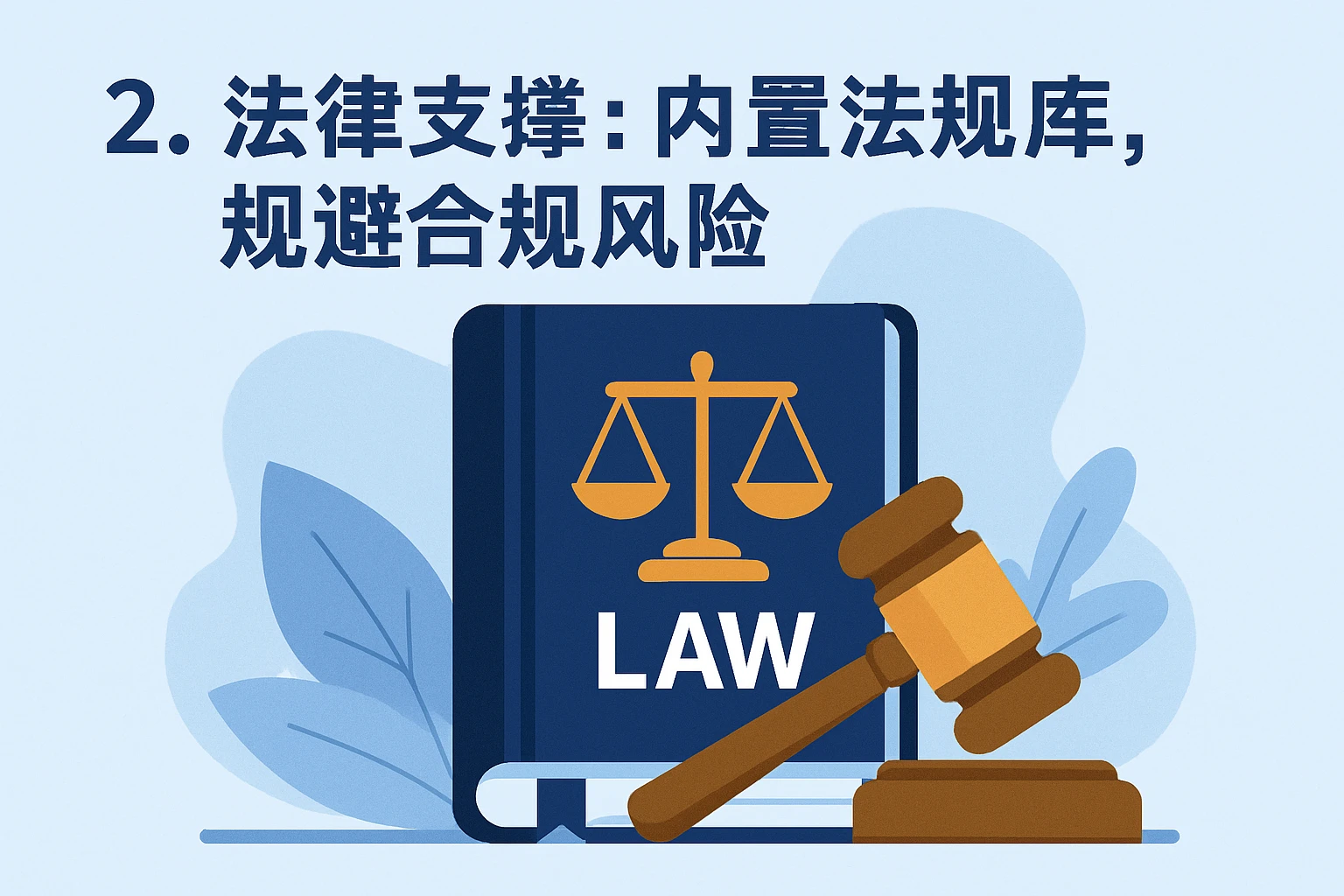 2. 法律支撑：内置法规库，规避合规风险