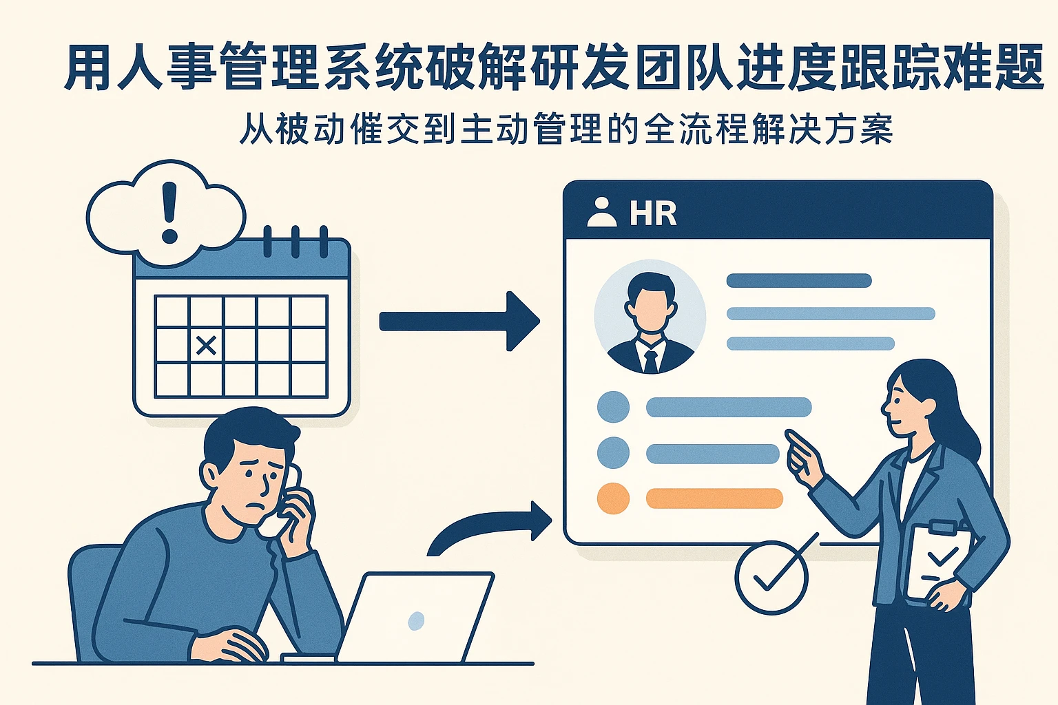 用人事管理系统破解研发团队进度跟踪难题：从被动催交到主动管理的全流程解决方案