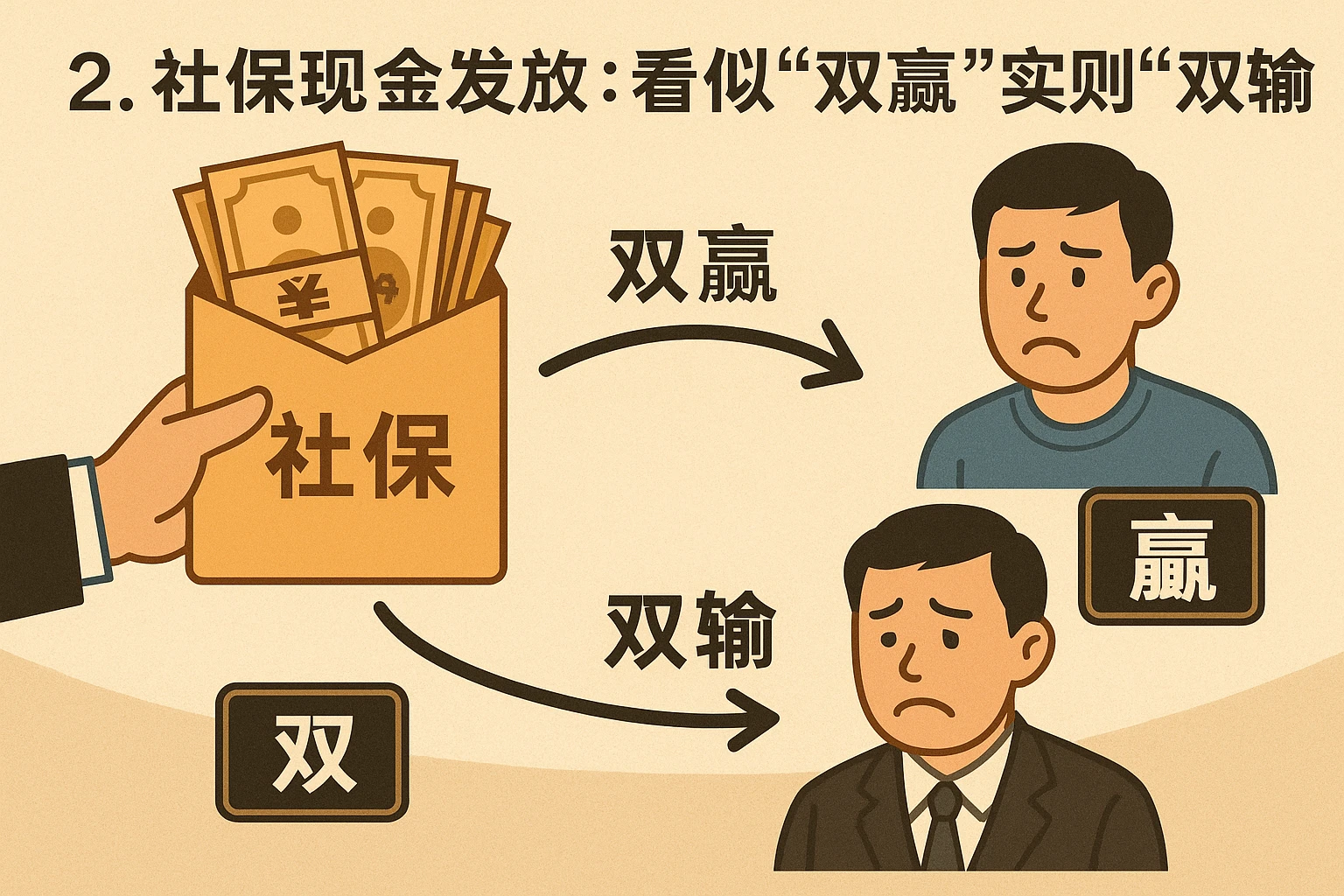 2. 社保现金发放：看似“双赢”实则“双输”