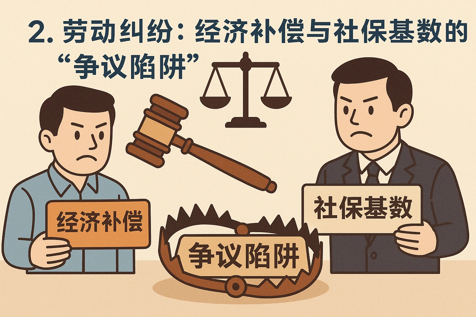 2. 劳动纠纷：经济补偿与社保基数的“争议陷阱”