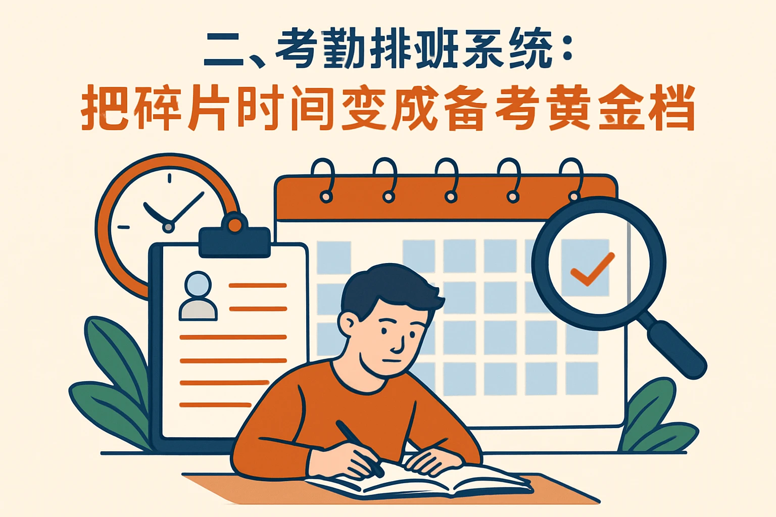 二、考勤排班系统：把碎片时间变成备考黄金档