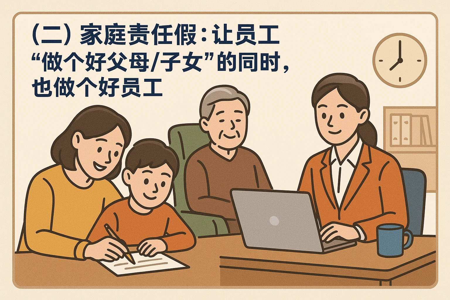 （二）家庭责任假：让员工“做个好父母/子女”的同时，也做个好员工