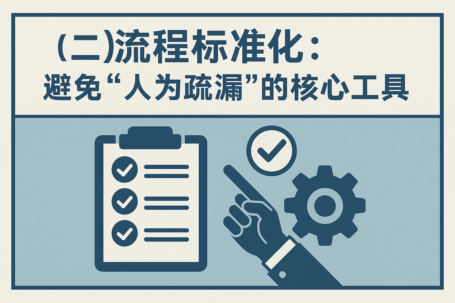 （二）流程标准化：避免“人为疏漏”的核心工具