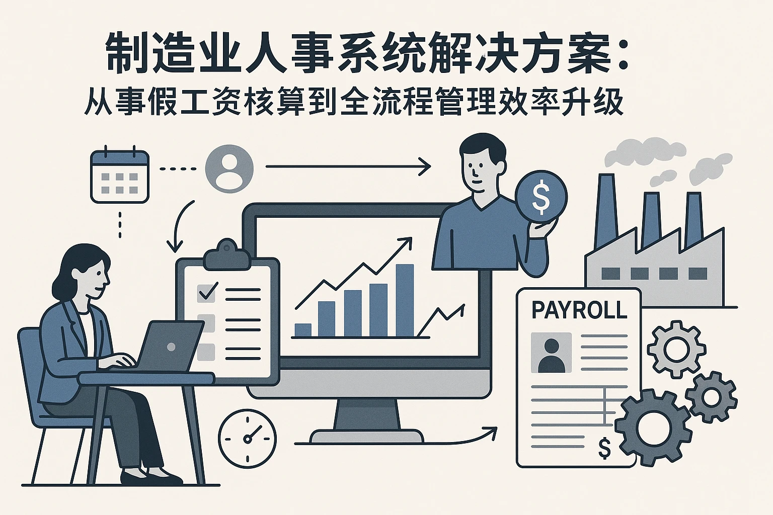 制造业人事系统解决方案：从事假工资核算到全流程管理的效率升级