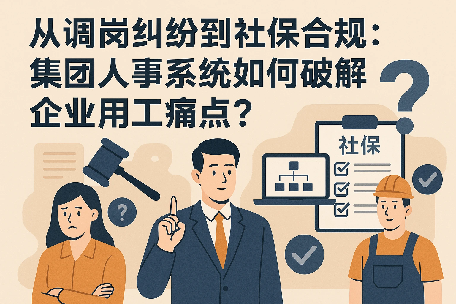 从调岗纠纷到社保合规：集团人事系统如何破解企业用工痛点？
