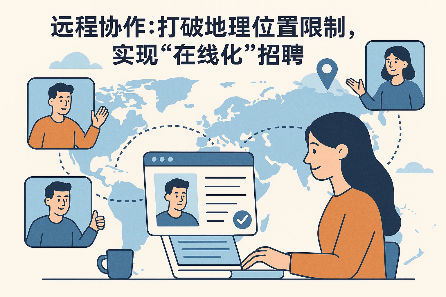 1. 远程协作：打破地理位置限制，实现“在线化”招聘