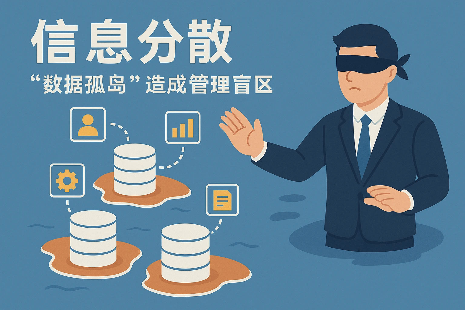 2. 信息分散：“数据孤岛”造成管理盲区