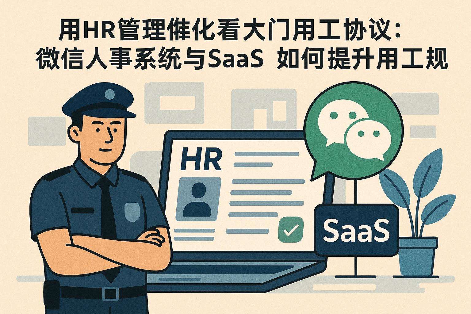 用HR管理软件优化看大门用工协议：微信人事系统与SaaS如何提升基层用工合规性？