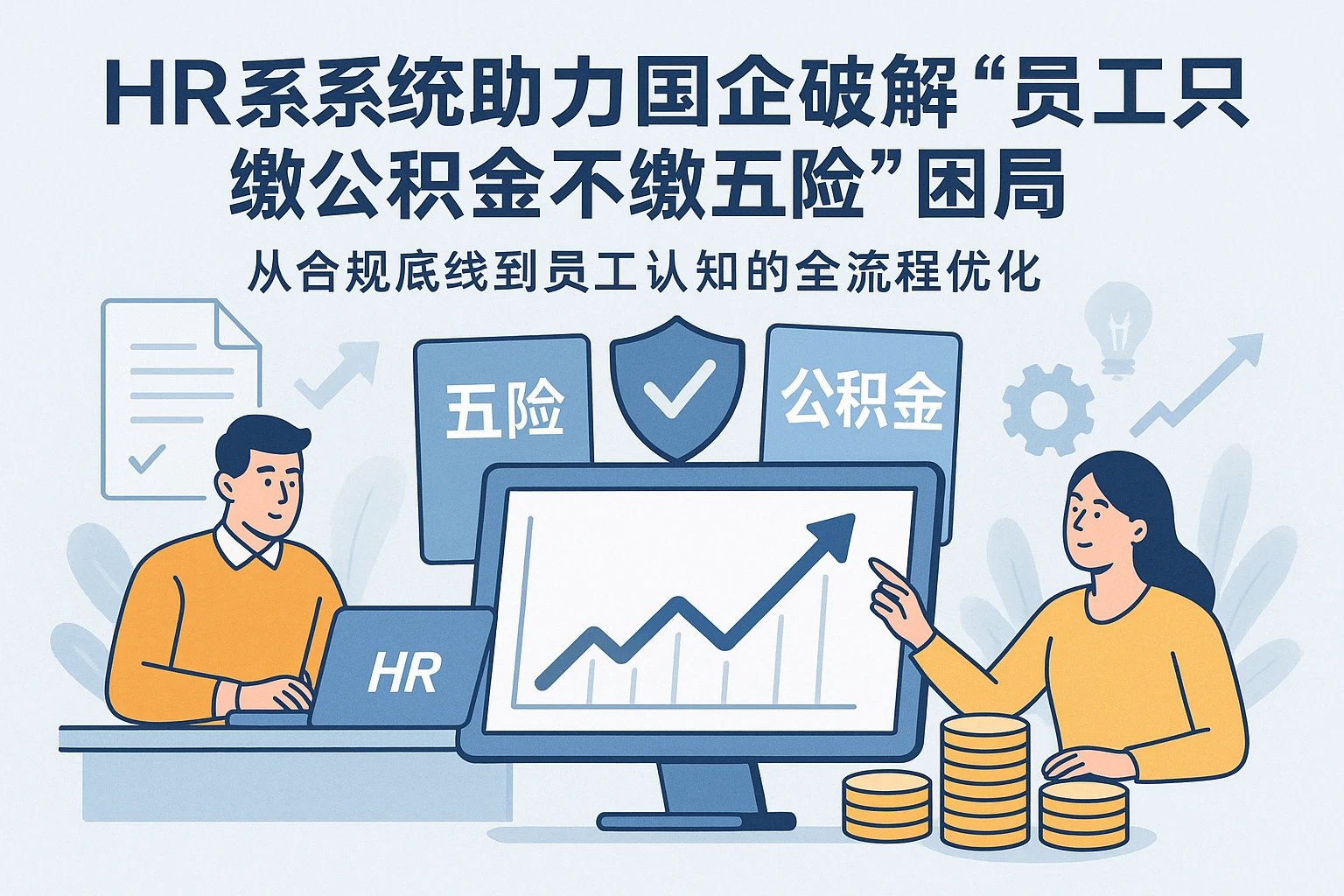 HR系统助力国企破解“员工只缴公积金不缴五险”困局——从合规底线到员工认知的全流程优化