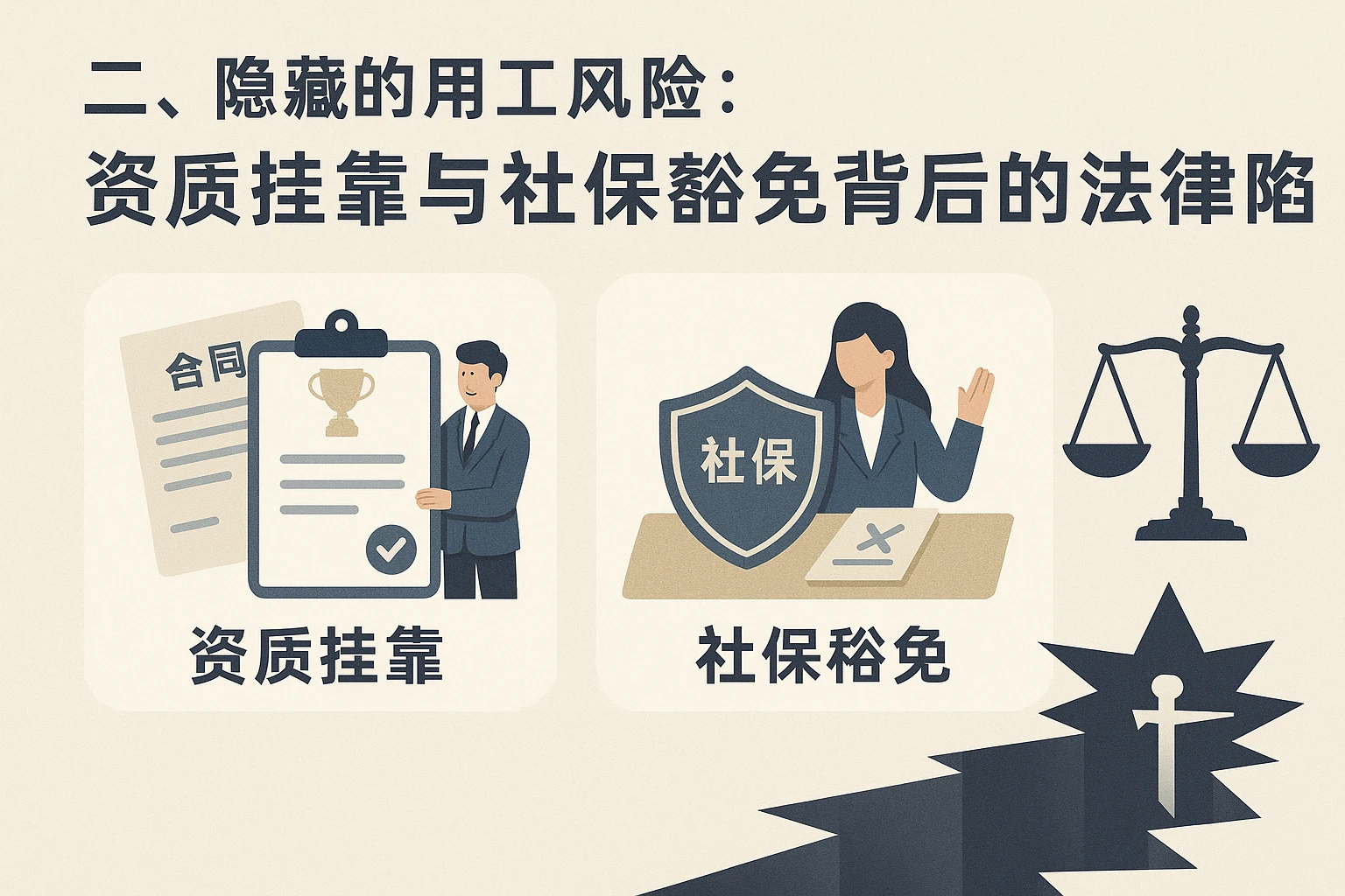 二、隐藏的用工风险：资质挂靠与社保豁免背后的法律陷阱