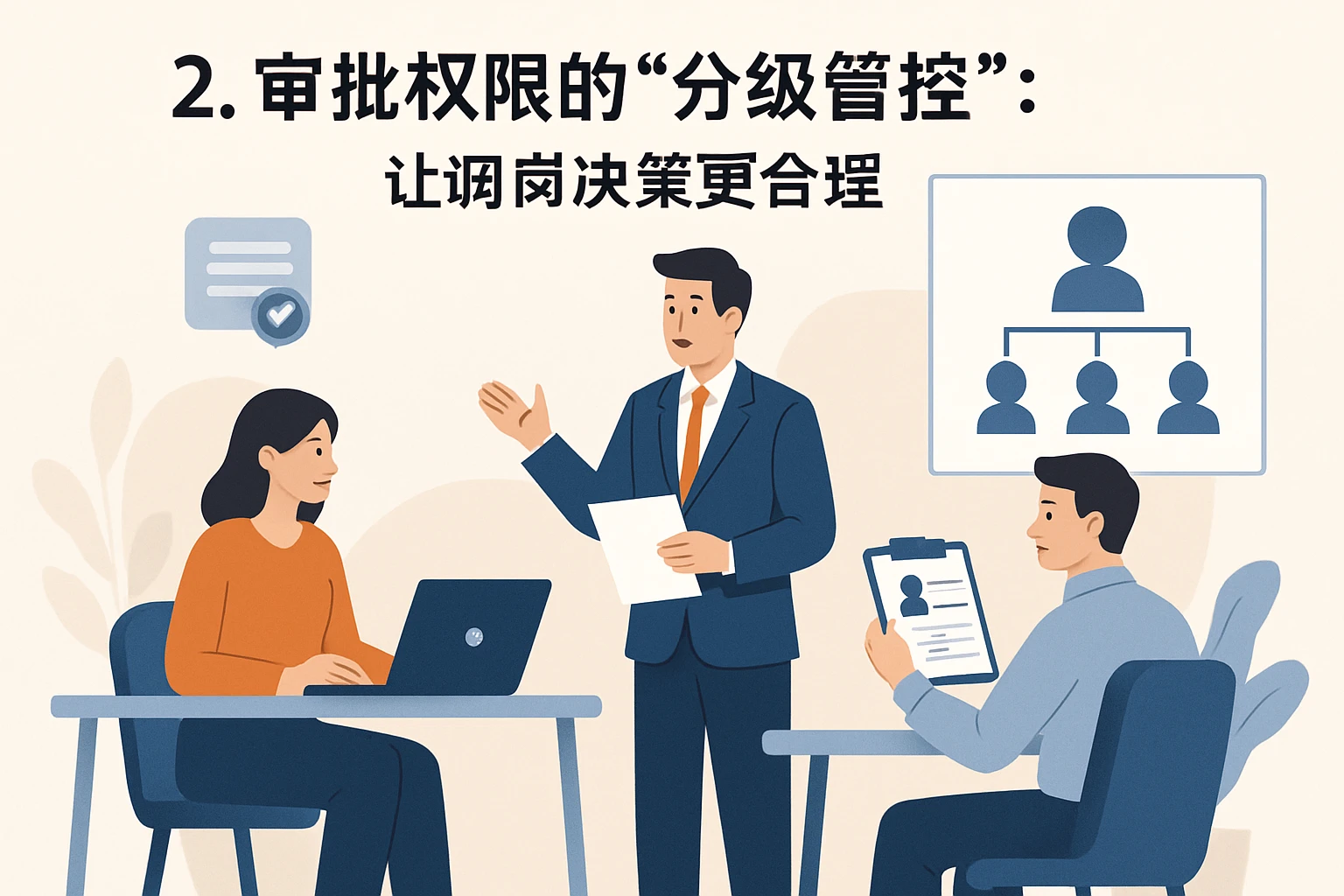 2. 审批权限的“分级管控”：让调岗决策更合理