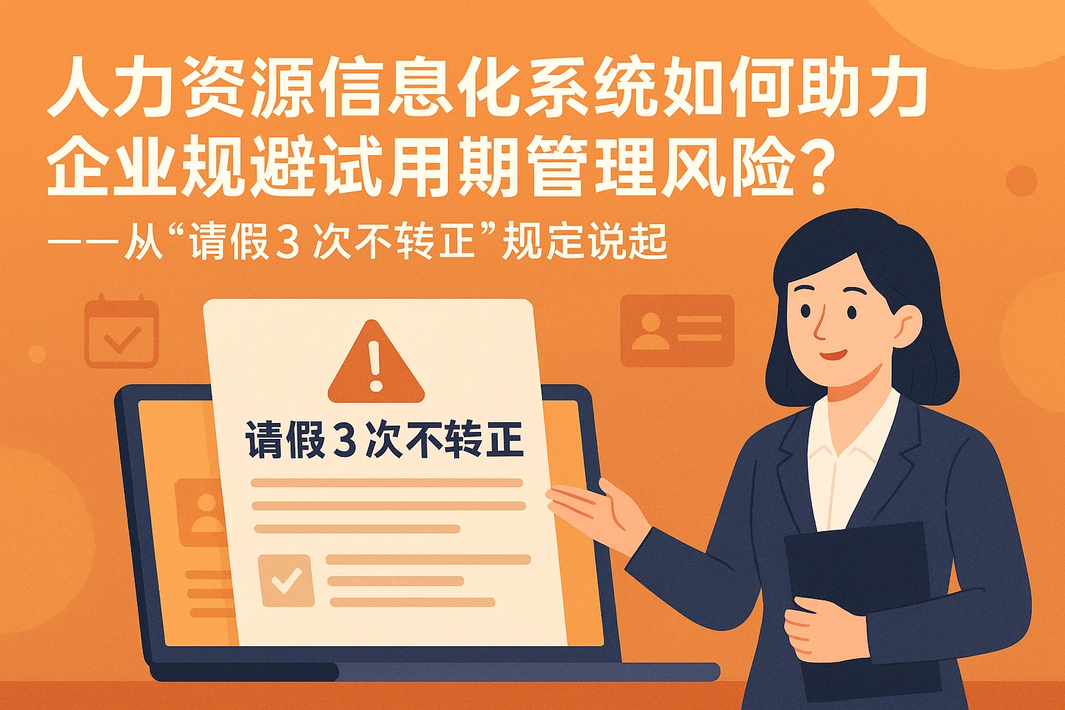 人力资源信息化系统如何助力企业规避试用期管理风险？——从“请假3次不转正”规定说起