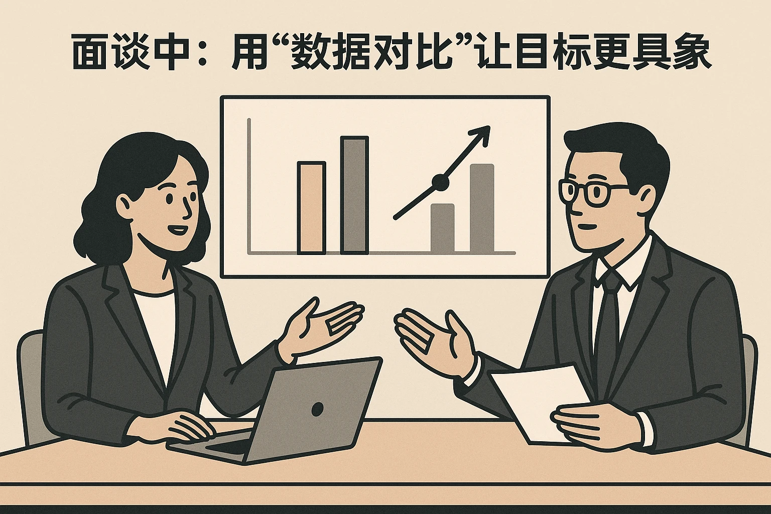 2. 面谈中：用“数据对比”让目标更具象