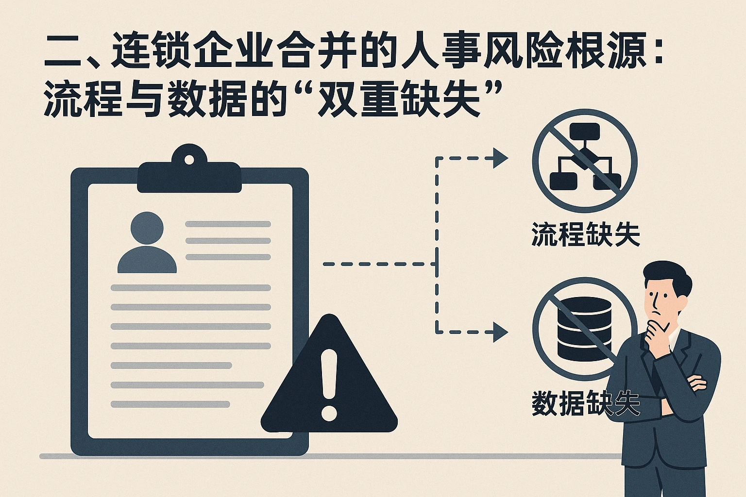 二、连锁企业合并的人事风险根源：流程与数据的“双重缺失”