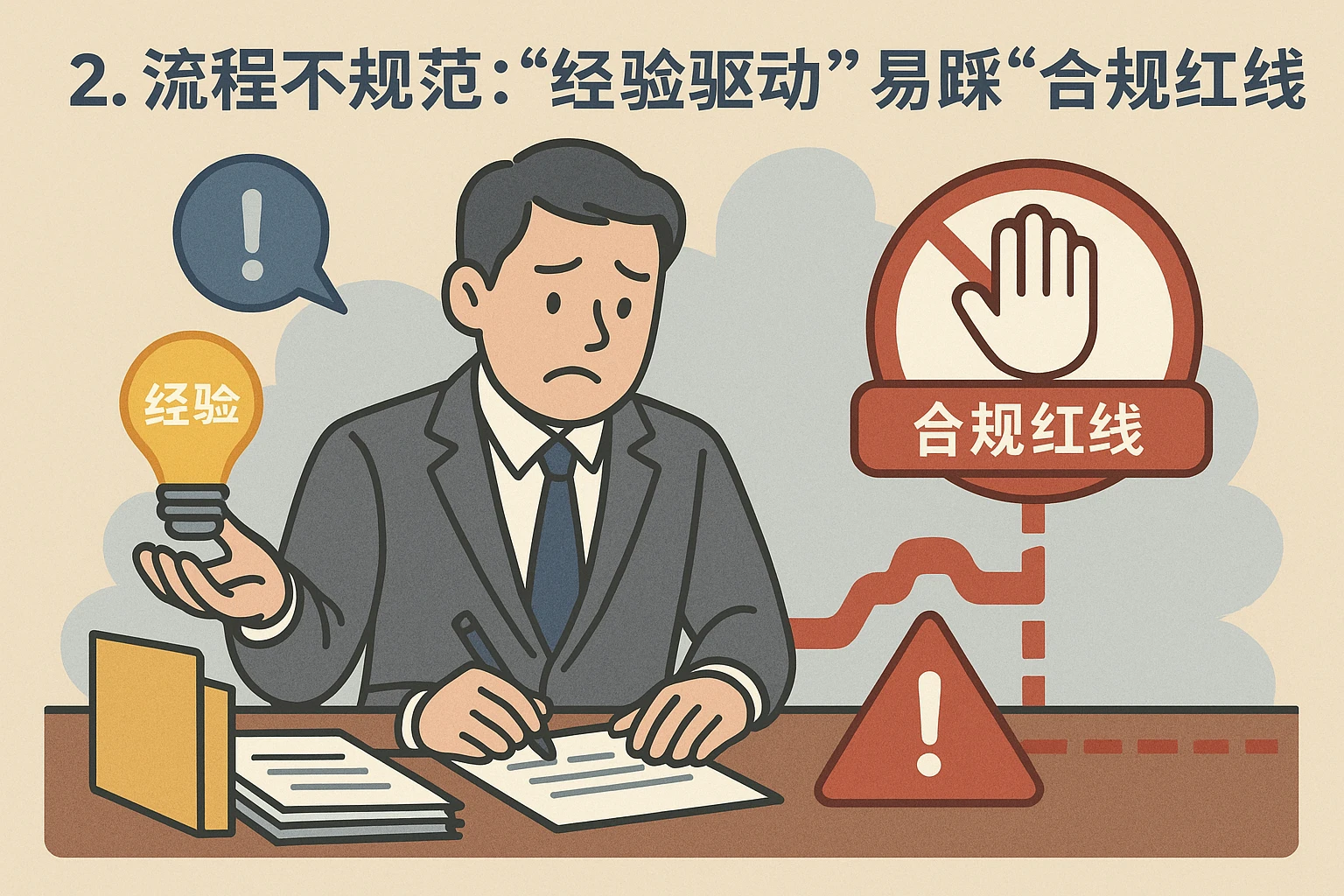 2. 流程不规范：“经验驱动”易踩“合规红线”